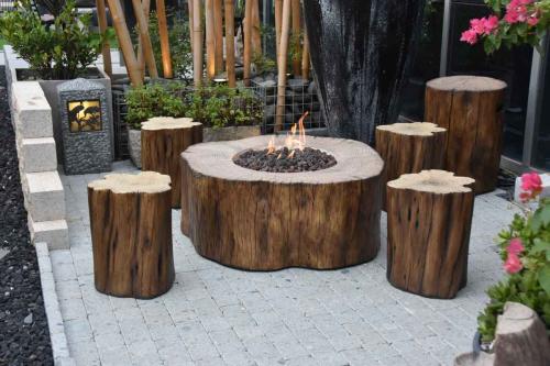 Elementi gas fire pit Manchaster set brown