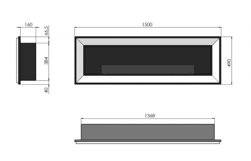 Preview: Bioethanol-Wandkamin Frame 1500 von Simplefire
