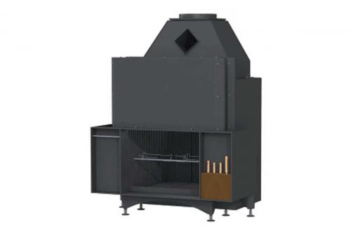 Preview: Brunner Offener Kamin flach Urfeuer-Küchenkamin® 50/66 mit Funktionsnische