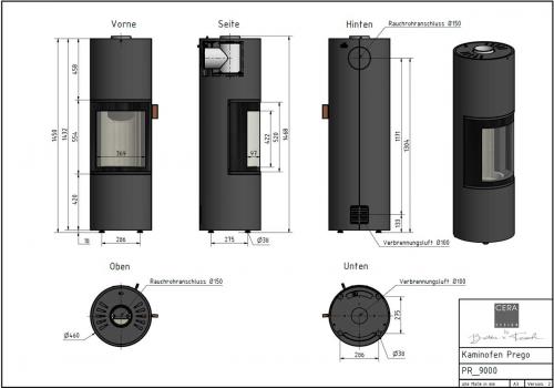 Preview: Kaminofen Prego von Cera Design