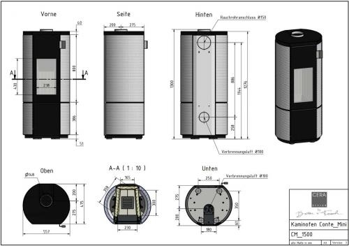 Preview: Kaminofen Conte Mini von Cera Design