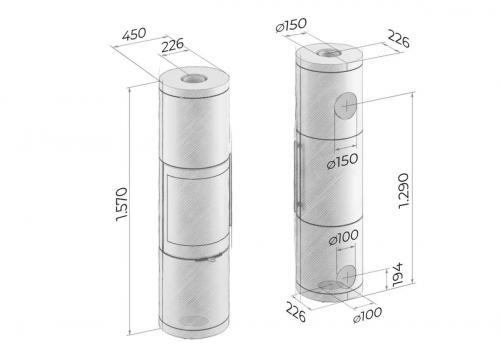 Preview: stove Drooff Brunello 2L steel