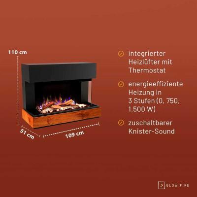 Glow Fire Elektrokamin Curie 3D