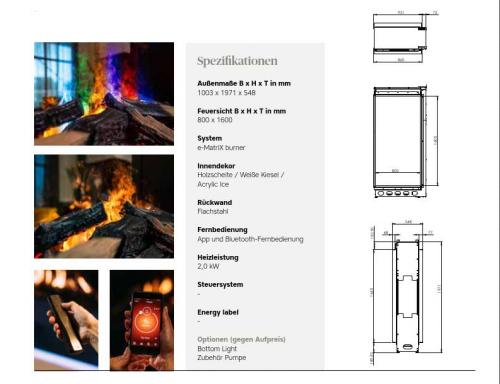 Preview: Electric Fireplace Faber e-MatriX 800/1600 ST Vertical