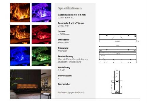 Elektrokamin Faber e-SliM 2200/450 I