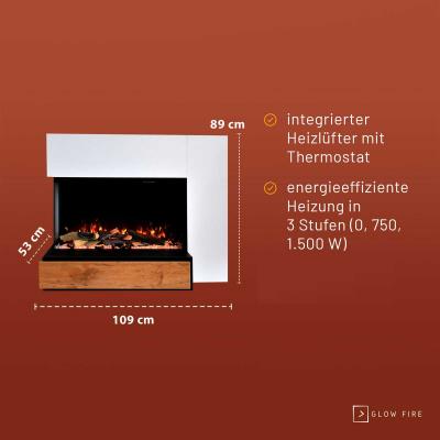 Electric fireplace Portia 2 sided