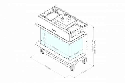 Preview: Faber gas fireplace Matrix-Hybrid 800-500-3