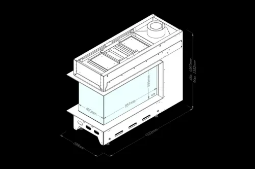 Preview: Faber gas fireplace Matrix-Hybrid 800-500-RD
