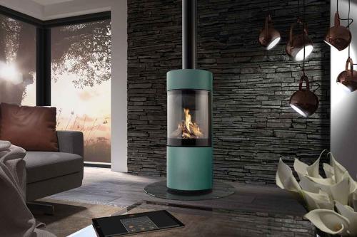 Gaskaminofen Passo G türkis von DRU/Spartherm