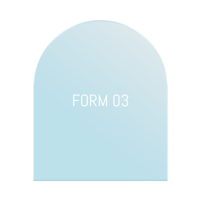 Glasbodenplatte mit Halbkreis 100x120cm