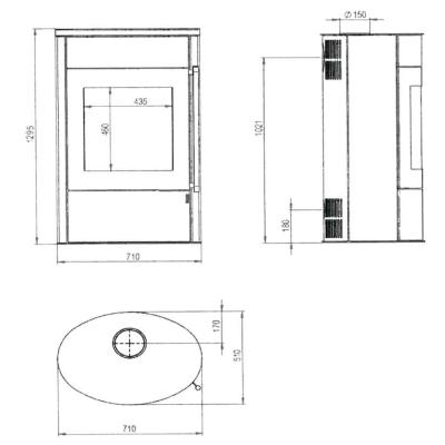 Preview: H&M Kaminofen MANGO 2.0 Plus Speckstein-schwarz
