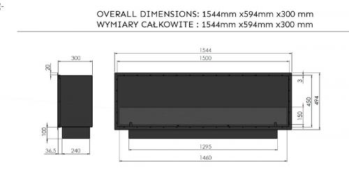 Bioethanol-Einbaukamin Inside Black Slim 1500 von Infire