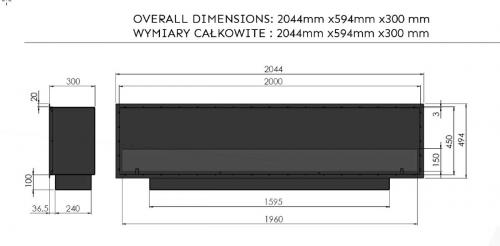Bioethanol-Einbaukamin Inside Black Slim 2000 von Infire