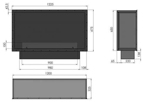 Automatik Bioethanol-Einbaukamin Basic Inside 1200 Etronic von Infire