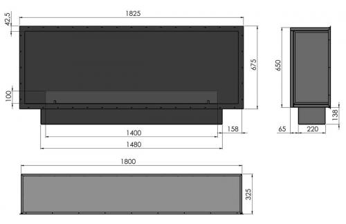 Automatik Bioethanol-Einbaukamin Basic Inside 1800 Etronic von Infire