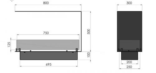 Bioethanol-Einbaukamin U-800 Slim