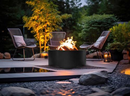 infire fire pit Black Round 700