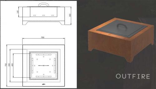 Preview: infire fire pit Corten Square 700