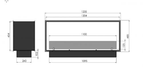Bioethanol fireplace 2side Slim 1200 from Infire