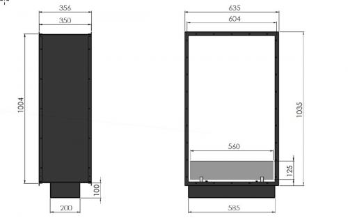Bioethanol-Einbaukamin 2side Slim 1000 Vertical von Infire