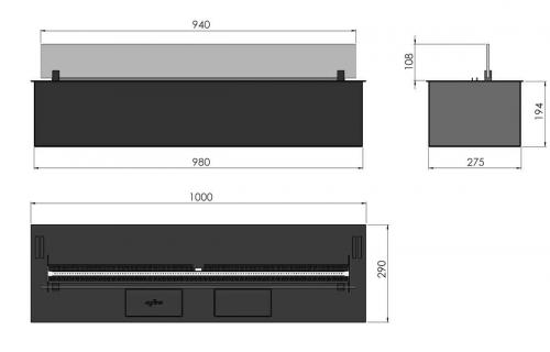 Automatik Bioethanol-Einbaubrenner Burner 1000 Etronic von Infire
