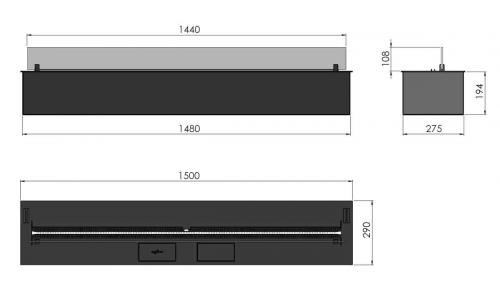 Preview: Ethanol built-in burner Infire Burner 1500 Etronic