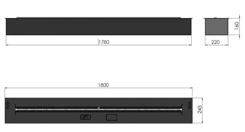 Ethanol built-in burner Infire Burner 1800 Basic Etronic