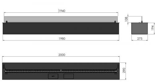 Preview: Ethanol built-in burner Infire Burner 2000 Etronic