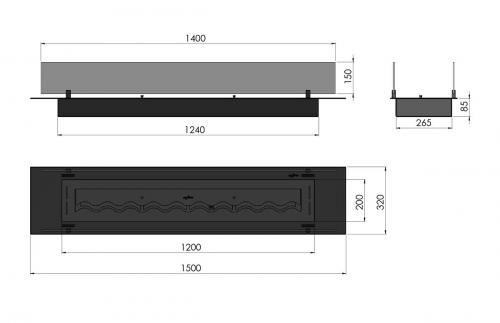 Infire Insert Black 1500