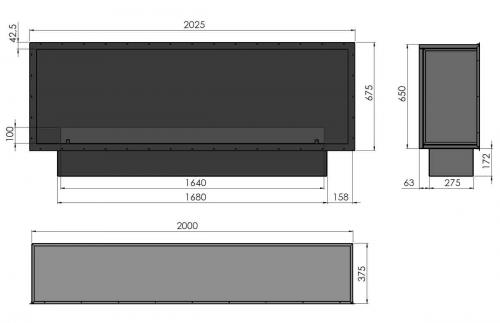 Preview: Ethanol built-in fireplace Infire Inside 2000 Etronic