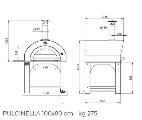 Clementi pizza oven Pulcinella 100x80