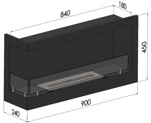 Preview: Bioethanol-Wandkamin Corner 900L von Simplefire