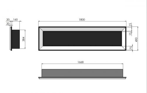 Preview: Bioethanol-Wandkamin Frame 1800 von Simplefire