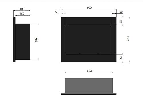 Preview: Bioethanol-Wandkamin Frame 600 von Simplefire