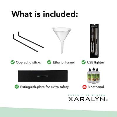 Xaralyn built-in ethanol burner XL with lip