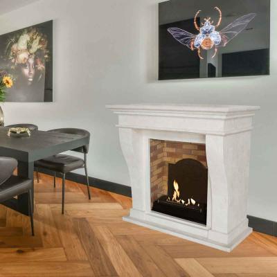 Preview: Xaralyn Bioethanolkamin Kreta Stein weiß mit Steindekor & Medaillon