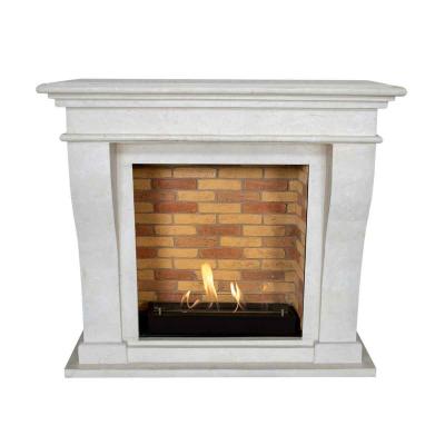 Preview: Xaralyn Bioethanolkamin Kreta Stein weiß mit Steindekor