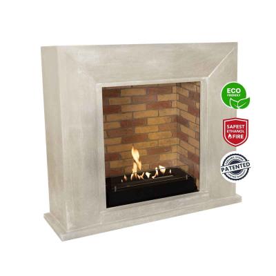 Preview: Xaralyn Bioethanolkamin Nero Stein weiß Steindekor