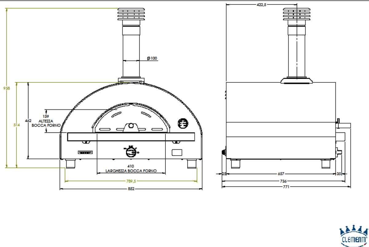 Clementi gas pizza oven Remida Plus