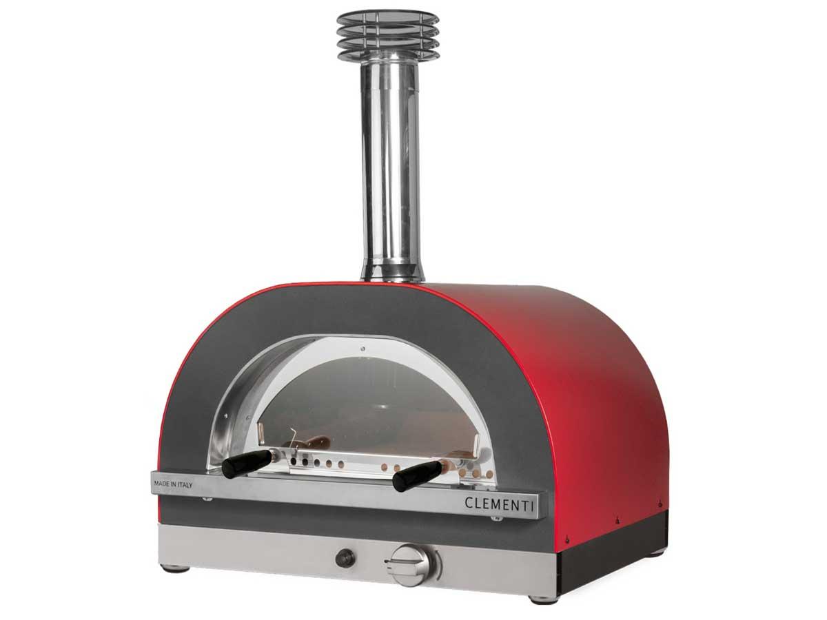 Clementi Gas-Pizzaofen Gold rot mit Glas
