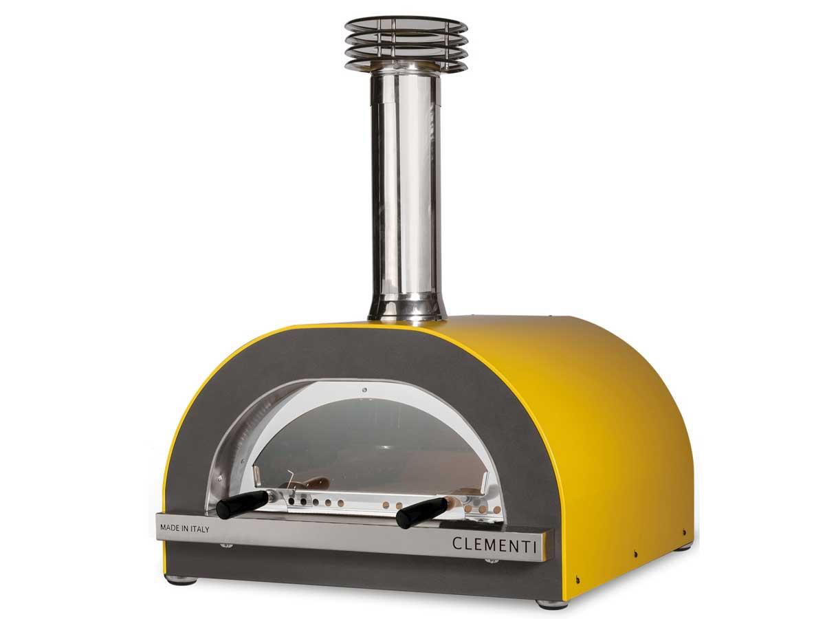 Clementi Pizzaofen Gold gelb mit Glasfenster