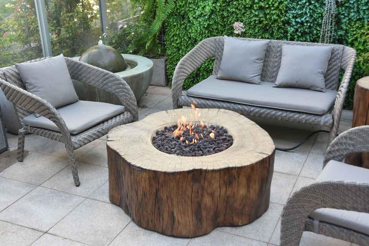 Elementi gas fire pit Manchaster grey
