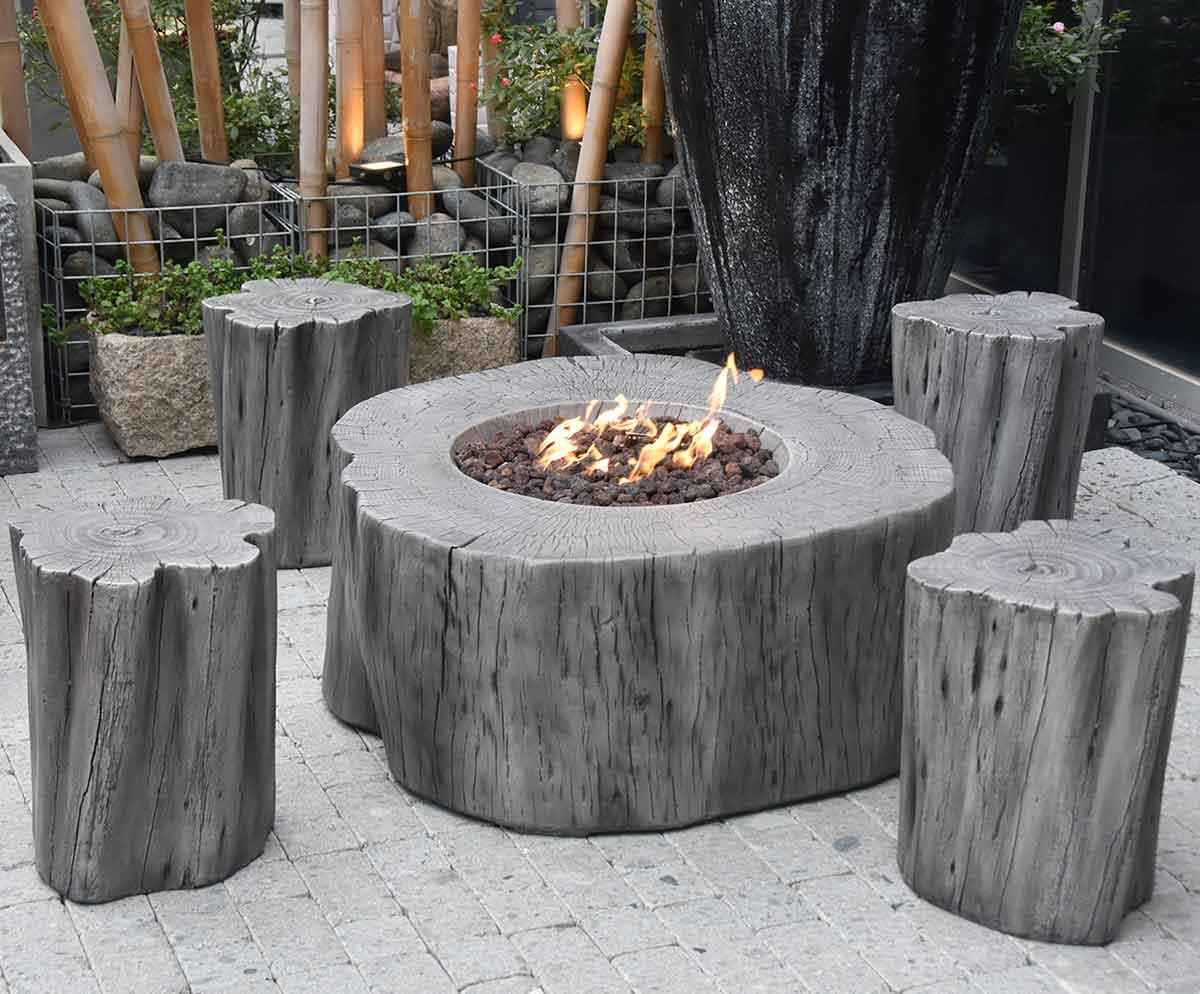 Elementi Gas-Feuerstelle Manchaster Set grau