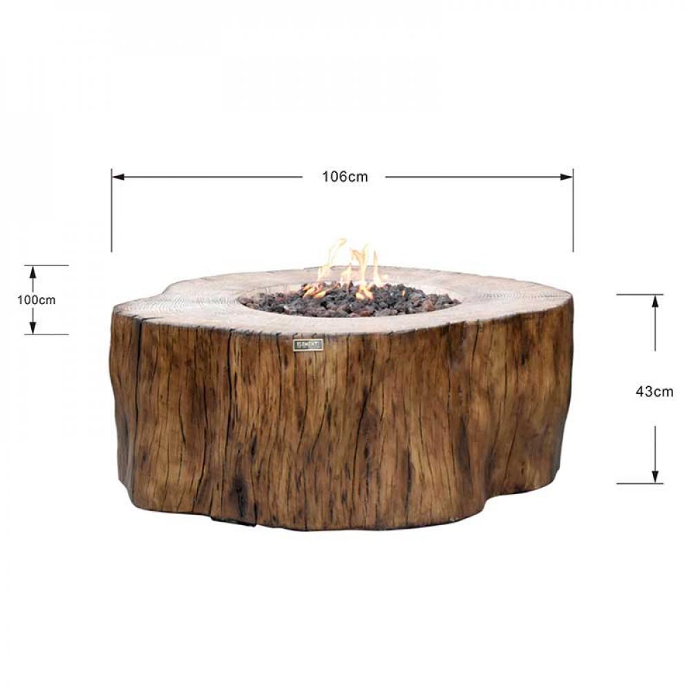 Elementi gas fire pit Manchaster grey
