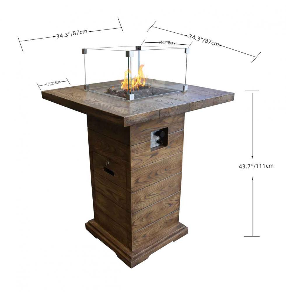 Elementi gas fire table Rova Bar