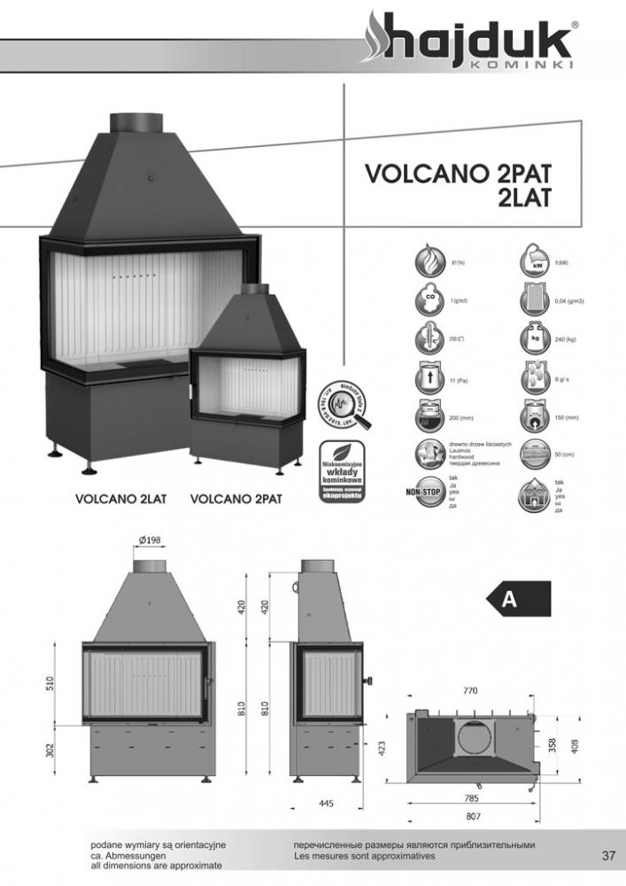 Hajduk fireplace Volcano 2LAT