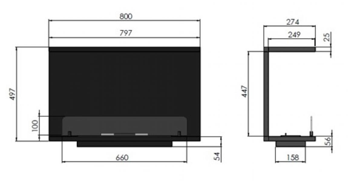 Bioethanol-Wandkamin Inside 800C V2 von Infire