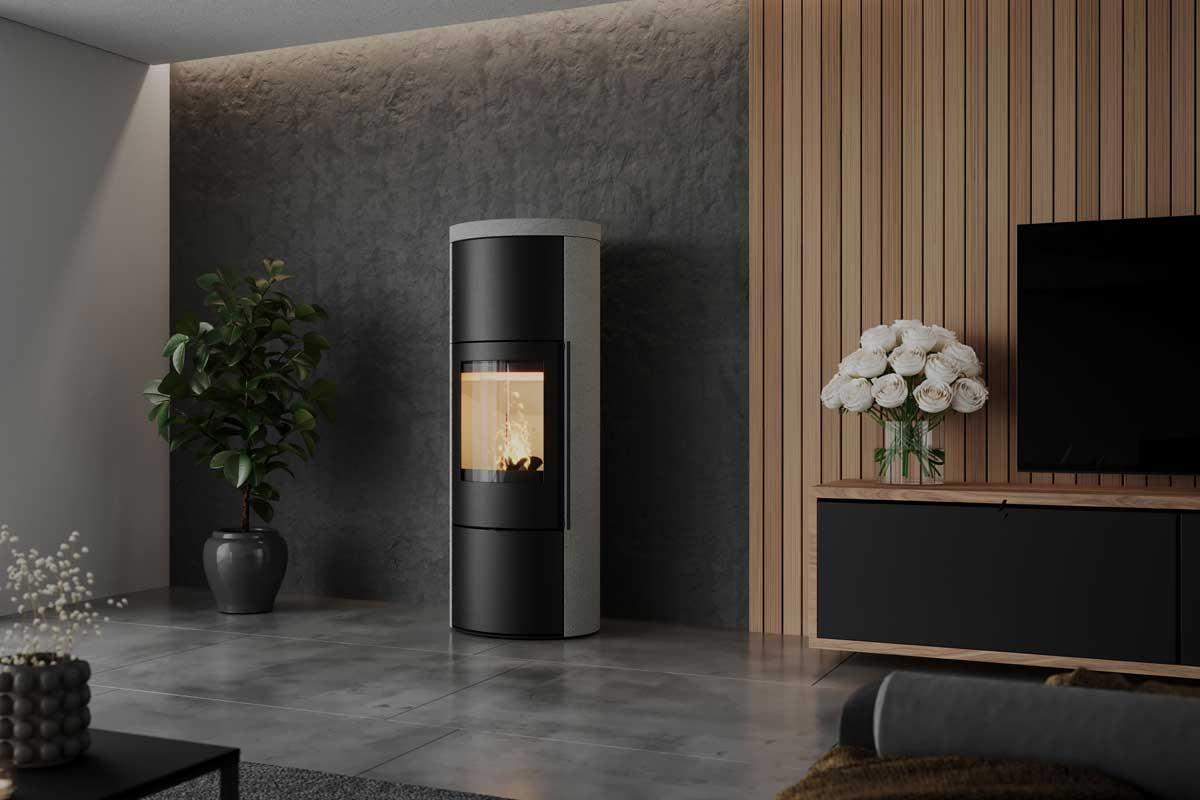 Kaminofen Vaio IQ 33 XL von cb-tec Grigio Augusta