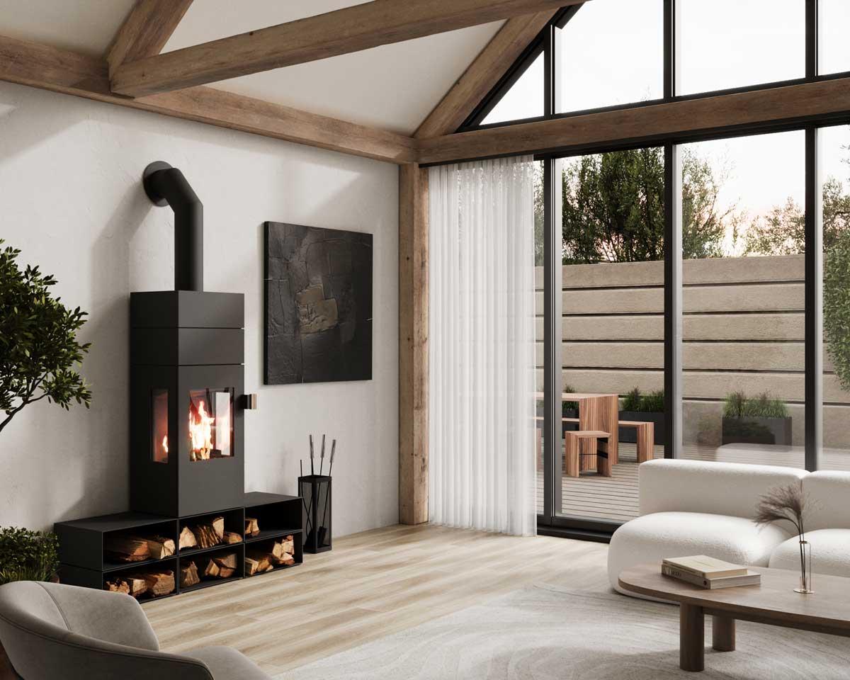 Kaminofen Galileo Stahl von Cera Design