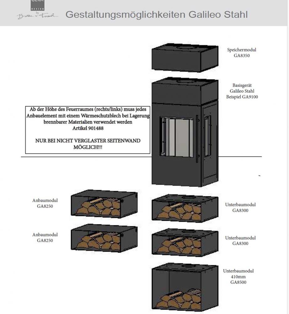 Kaminofen Galileo Stahl von Cera Design